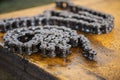 Old black roller chain
