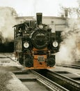 Old black steam locomotive in germany Royalty Free Stock Photo