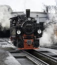 Old black steam locomotive in germany Royalty Free Stock Photo