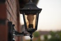 Old street lamp on the wall Royalty Free Stock Photo