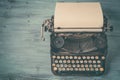 Old black typewriter with paper Royalty Free Stock Photo