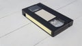 Old  black VHS tape with a blank label Royalty Free Stock Photo