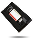 Old black VHS video tape cassette isolated on white background Royalty Free Stock Photo