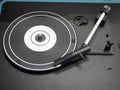 An old black vinyl record player. Royalty Free Stock Photo