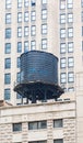 Old Black Water Tank on Chicago Building Royalty Free Stock Photo