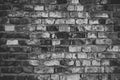 Old black and white brick gray wall grunge texture dark dirty background Royalty Free Stock Photo