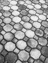 Old black and white brick walkway Royalty Free Stock Photo