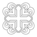 Old black and white cross ornament