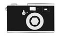 Old black and white retro vintage antique hipster obsolete camera on white background. Royalty Free Stock Photo