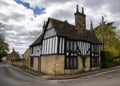 An old black and white timber building in the centre of Ely, Cambridgeshire Royalty Free Stock Photo