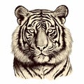 Vintage Style Tiger Head Vector Illustration