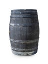 Old black wooden barrel isolated on white background Royalty Free Stock Photo