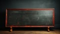 Old blackboard in rustic classroom, empty space for teaching generated by AI Royalty Free Stock Photo