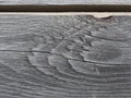 Old blackened boards horizontally. There`s a light gap between them. Close up Royalty Free Stock Photo