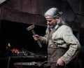 Old blacksmith forge forges metal products