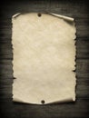 Old blank paper poster with nails 3d illustration Royalty Free Stock Photo