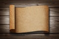 Old blank Paper on Wood Texture Royalty Free Stock Photo