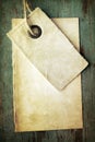 Old blank tag and paper Royalty Free Stock Photo