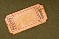 Old blank torn ticket stub Royalty Free Stock Photo