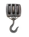 Old block and tackle isolated Royalty Free Stock Photo