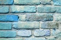 Old blue brick wall background Royalty Free Stock Photo