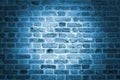 Old blue brick wall background Royalty Free Stock Photo