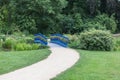 Old blue bridge in the Fuerst Pueckler park in Bad Muskau Royalty Free Stock Photo