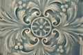 Blue Ceramic Tile with Floral Pattern