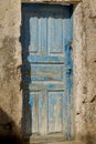 Old blue charming door in Greece