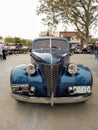 Old blue 1939 Chevy Master 85 Series JB limousine. Chromes. Grille. AAA 2022 classic car show.