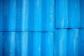 Old blue corrugated metal background and texture surface design Royalty Free Stock Photo