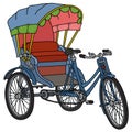 Old blue cycle rickshaw