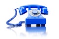 old blue dial-up phone Royalty Free Stock Photo