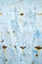 Old blue distressed metallic wall, grungy background or texture Royalty Free Stock Photo