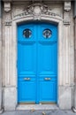 Old blue door in the center of Paris Royalty Free Stock Photo