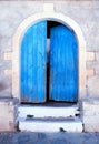 Old blue door, Crete, Greece Royalty Free Stock Photo