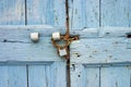 Old blue door detail Royalty Free Stock Photo
