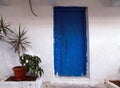 Old blue door in Greece Royalty Free Stock Photo