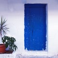 Old blue door in Greece Royalty Free Stock Photo