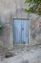 Old blue door on old facade Royalty Free Stock Photo