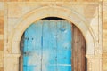 Old blue door in Sidi Bou Said, house with Arabic ornament Tunisia Royalty Free Stock Photo