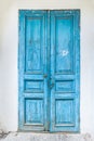 Old blue double door