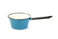 Old blue enamel sauce pan. Royalty Free Stock Photo