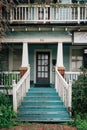 Old blue house in Galveston, Texas Royalty Free Stock Photo