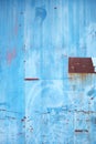 Old blue metal wall Royalty Free Stock Photo