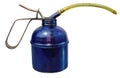 Old blue oil container with clipping path Royalty Free Stock Photo