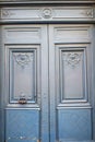 Old, blue, ornamental big door Royalty Free Stock Photo