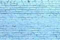 Old blue painted brick wall texture or background. High contrast and resolution image with place for text. Template for design Royalty Free Stock Photo