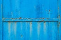 Old blue painted metal door background Royalty Free Stock Photo