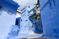 Old blue painted street in city of Chefchaouen,Morocco Royalty Free Stock Photo